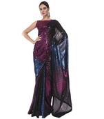 Black georgette party wear saree