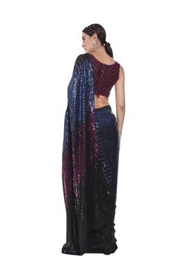 Black georgette party wear saree 3