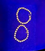 Size 11 inch adjustable brass golden stone stud anklet