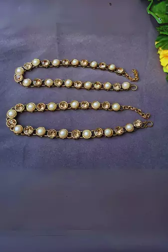 Size 11 inch adjustable brass multi stone stud anklet