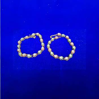 Size 11 inch adjustable brass multi kunden stud anklet 1