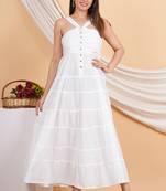 women's white tiere dress(white)