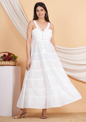 women's white tiere dress(white) 4