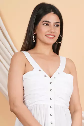 women's white tiere dress(white)