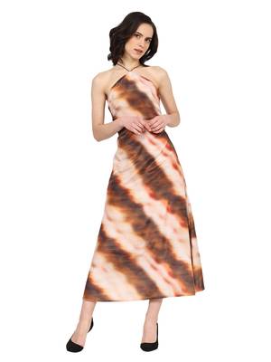 women's multi polyester tie & dye printed fitted dress (multi) 1