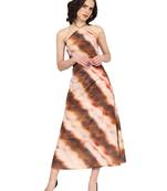 women's multi polyester tie & dye printed fitted dress (multi)