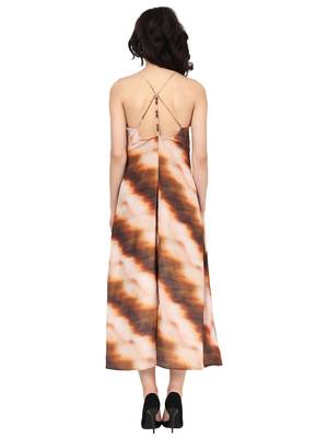 women's multi polyester tie & dye printed fitted dress (multi) 2