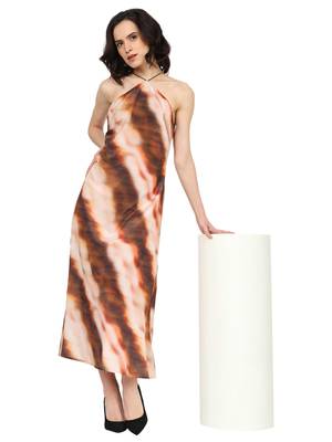 women's multi polyester tie & dye printed fitted dress (multi) 4