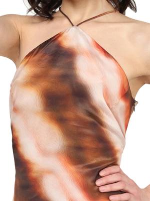 women's multi polyester tie & dye printed fitted dress (multi) 5