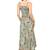 women's green floral smoking embroidered flared dress (green)