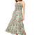 women's green floral smoking embroidered flared dress (green)