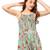 women's green floral smoking embroidered flared dress (green)