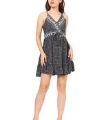 women's black floral short dress(black)