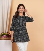 Yash gallery women's cotton floral printed short kurti