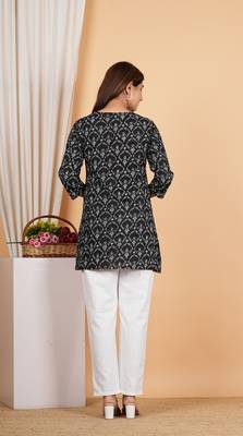  women's cotton floral printed short kurti 3