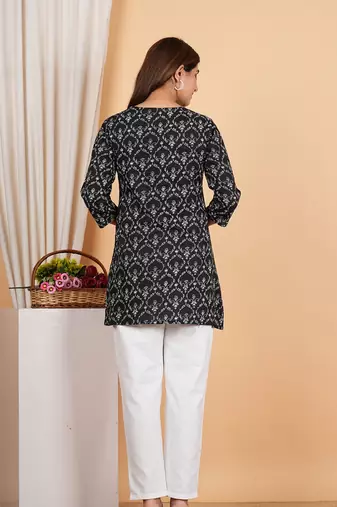  women's cotton floral printed short kurti