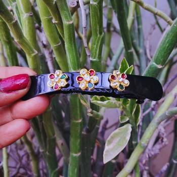 Size 3.50 inch  brass black stone stud  bakal 1