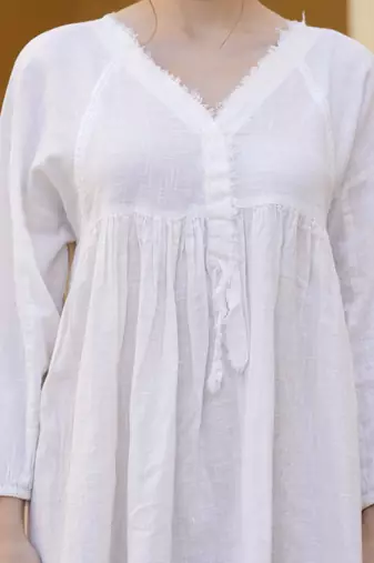 Solid white cotton mini dress