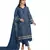 Teal blue sequins work organza salwar kameez