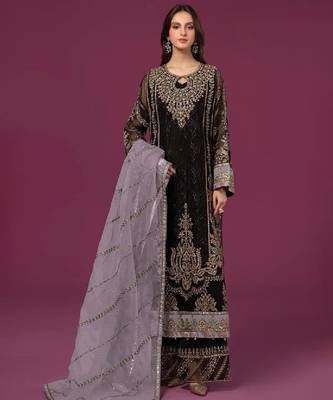 Black sequins work faux georgette salwar kameez 3