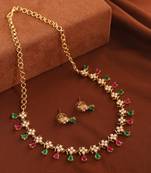Multicolor Stones, Pearls & Gold Necklace