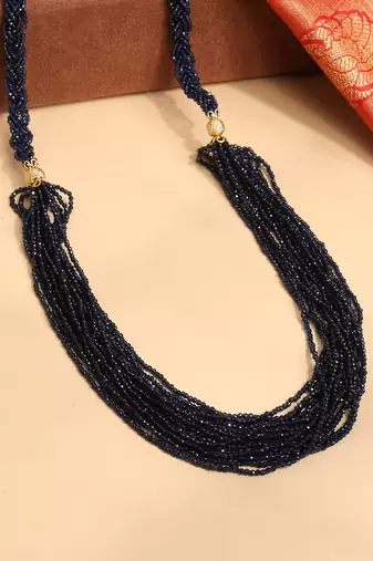 Multi-Strand Black Bead Necklace