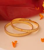 Flat Circular Gold Engraved Bangles - Set of 2