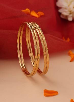 Set of 4 Thin Gold Bangles 1