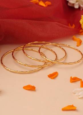 Set of 4 Thin Gold Bangles 2