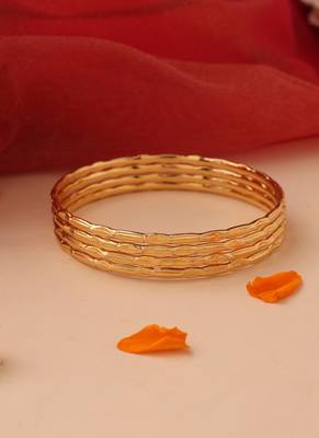 Set of 4 Thin Gold Bangles 3