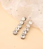 Vertical American Diamond Dangler Earrings