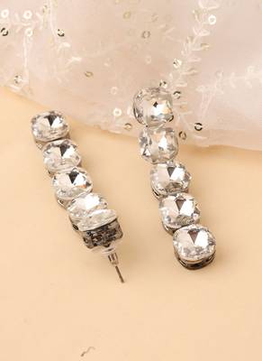 Vertical American Diamond Dangler Earrings 2