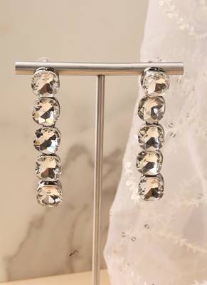 Vertical American Diamond Dangler Earrings 3