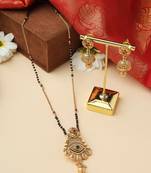 Mangalsutra with Gold Pendant and Eye Motif