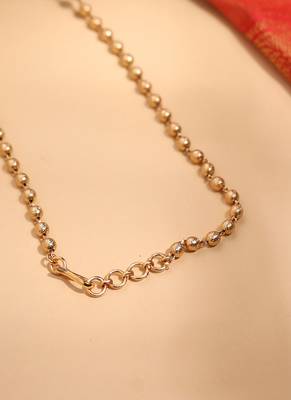 Gold Ball Chain with Antique Gold Multicolor Pendant 4