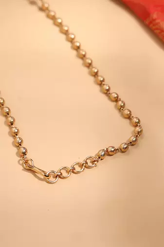 Gold Ball Chain with Antique Gold Multicolor Pendant