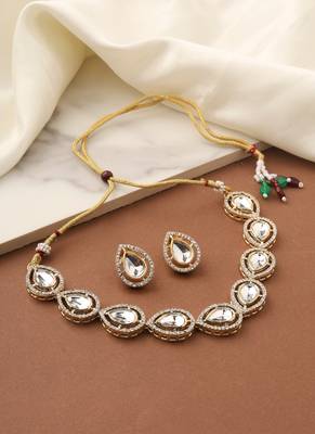 American Diamond Necklace with Large Diamonds 1