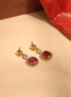Asymmetric American Diamond Necklace Set with Earrings 4