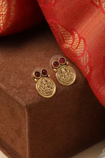 High Gold Necklace Set with Dangling Coins and Matching Earrings