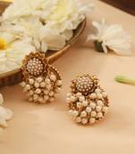 Gold Chandbalis with Pearls