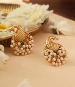 Unique Gold Studs with Pearls