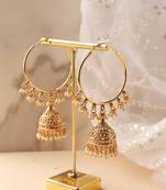 Gold Hoops with Gold Jhumka Detailing