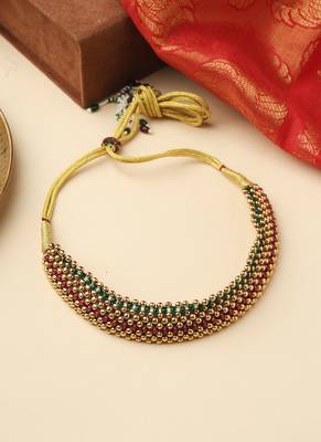 High Gold Necklace Set with Pink Stones and Matching Jhumkas 2