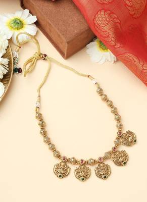 Ball Chain Necklace Set with Gold Motifs 5