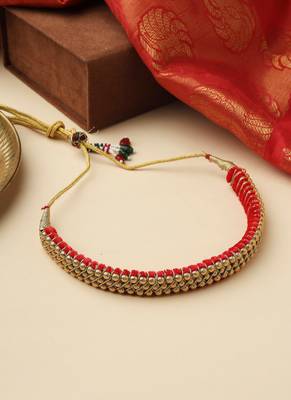 High Gold Bead Choker with Matching Jhumkas 2