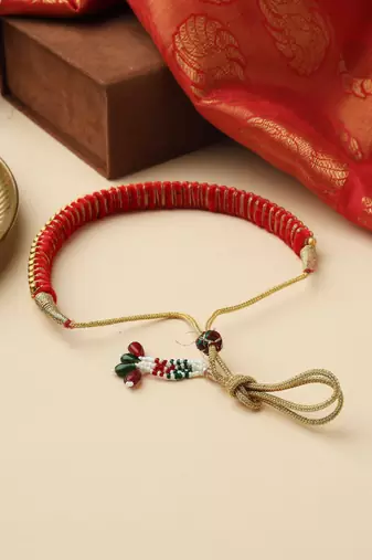 High Gold Bead Choker with Matching Jhumkas