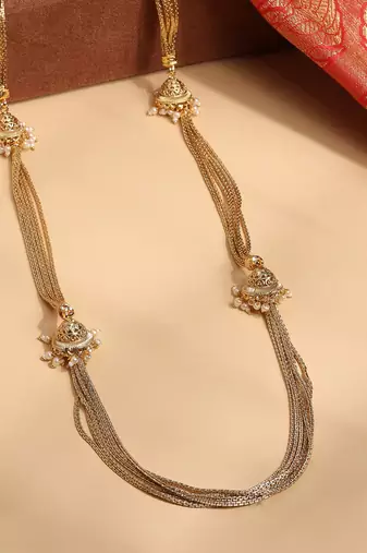 Pearl Chain Necklace Set with Matching Jhumkas