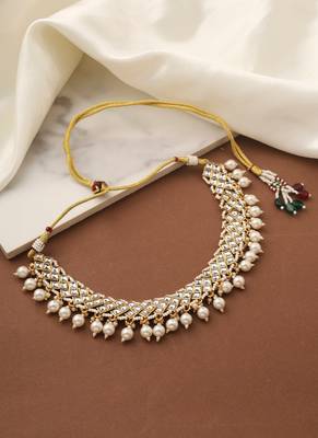 Kundan Necklace Set with Pearls 2