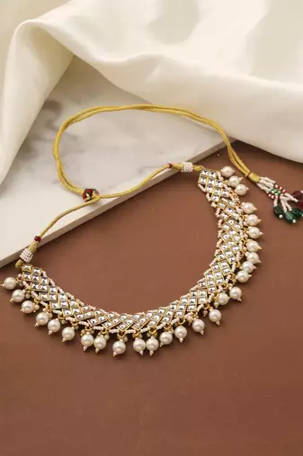 Kundan Necklace Set with Pearls