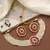 White Choker Set with Red Gold Pendant and Matching Earrings